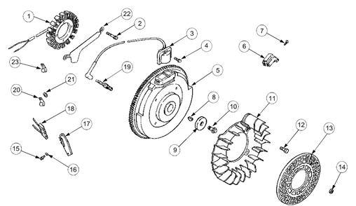 Ignition, Electrical And Flywheel Diagram and Parts List for GT2186-44 13A298L710-13A298L712 Cub Cadet Lawn Tractor